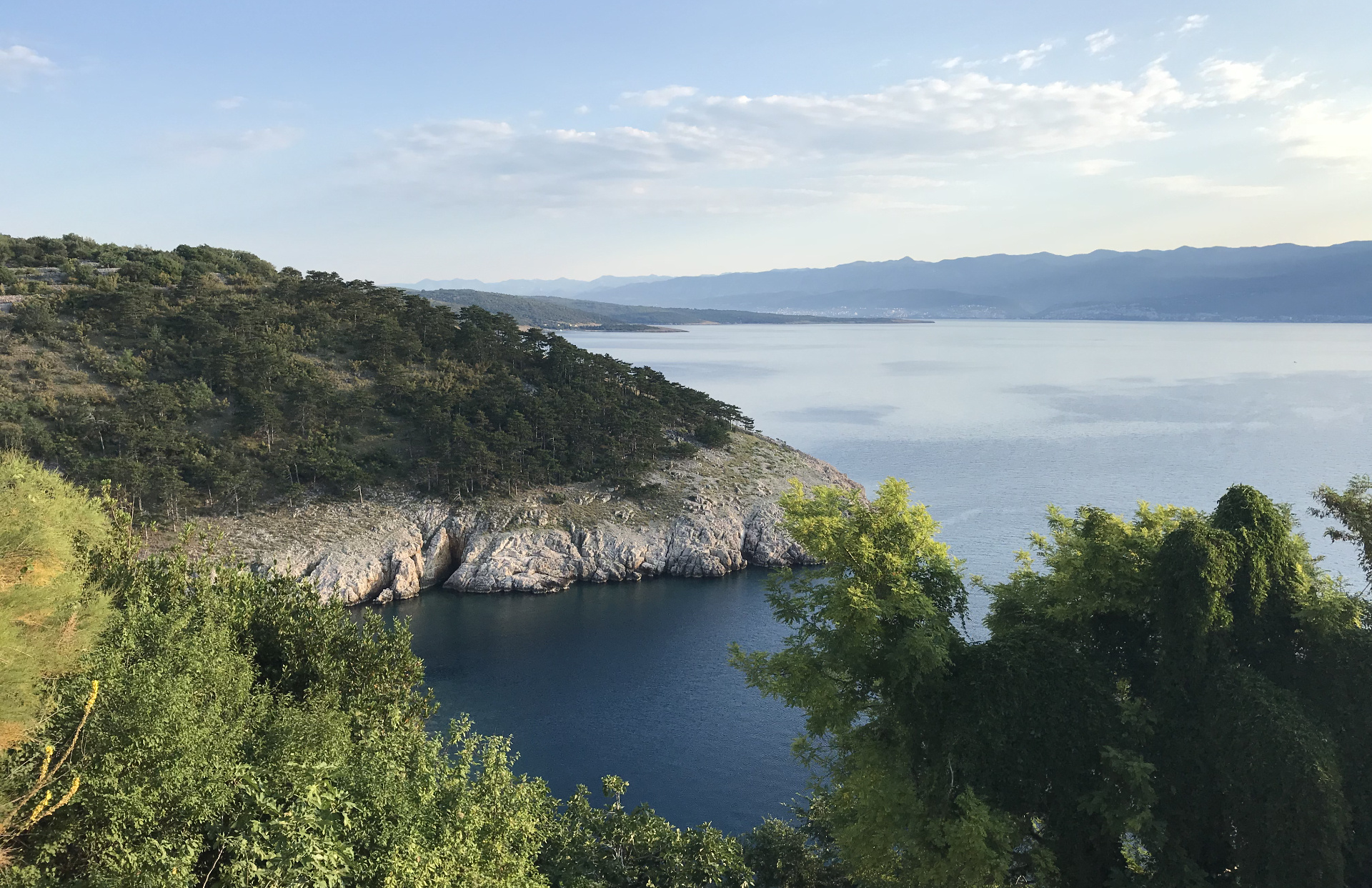 The view from Vrbnik toward the mainland